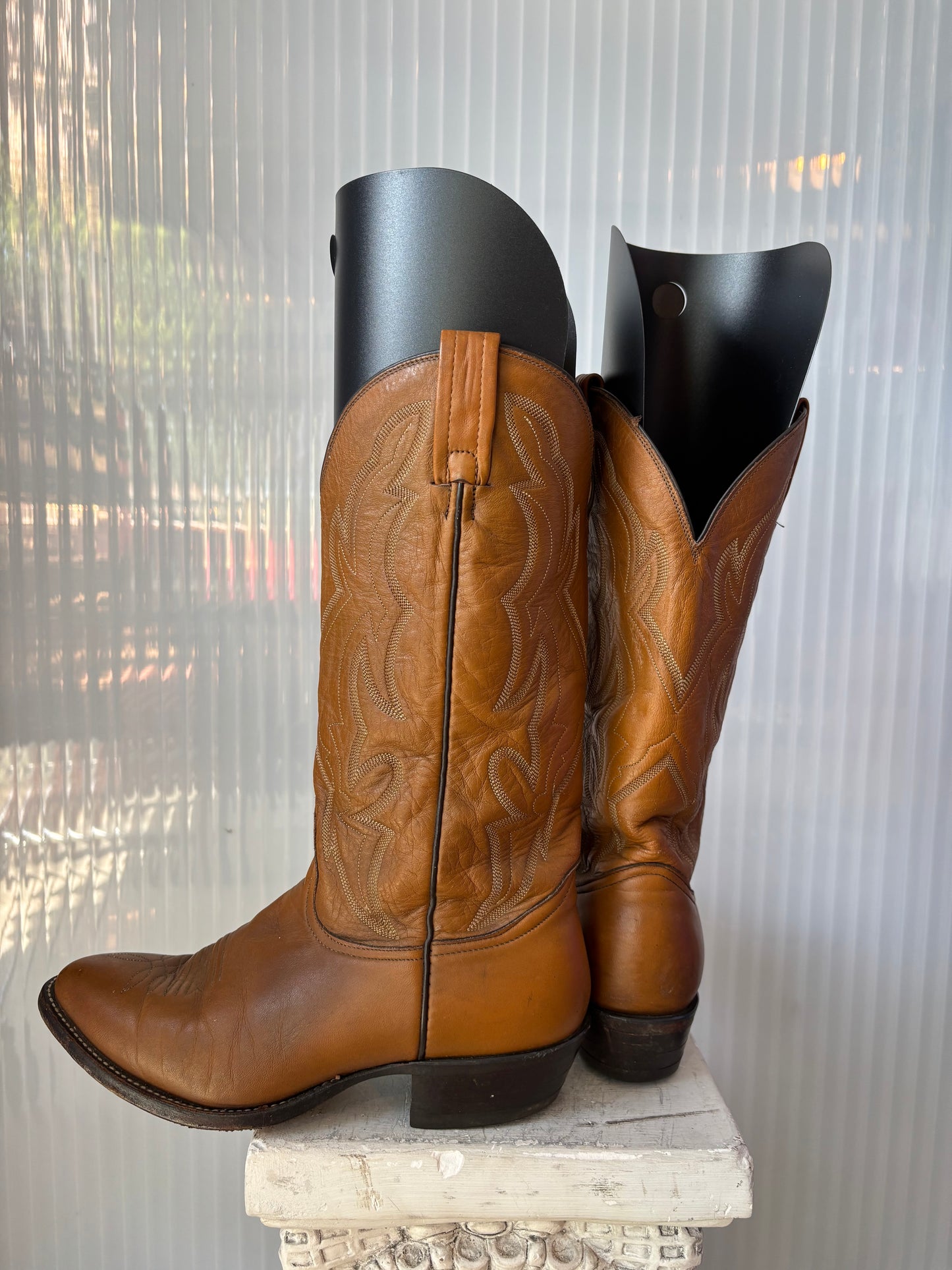 Nocona Light Brown Leather Cowboy Boots 8 1/2E