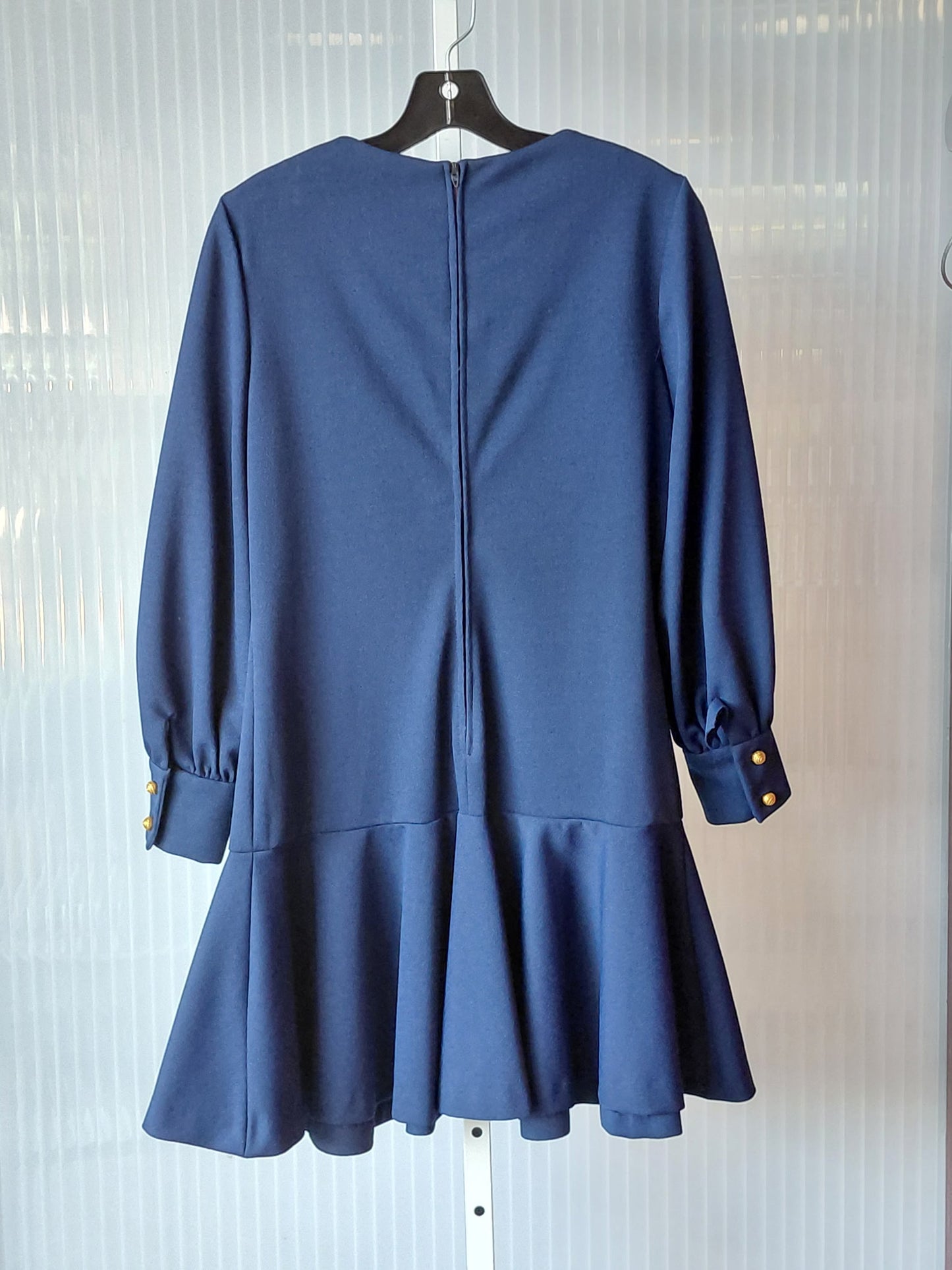 1960s Navy Drop Waist Mod Mini Dress