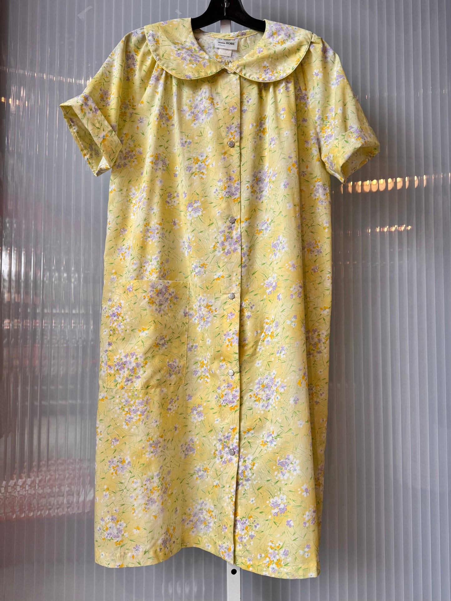 1970s Yellow Floral Print Robe