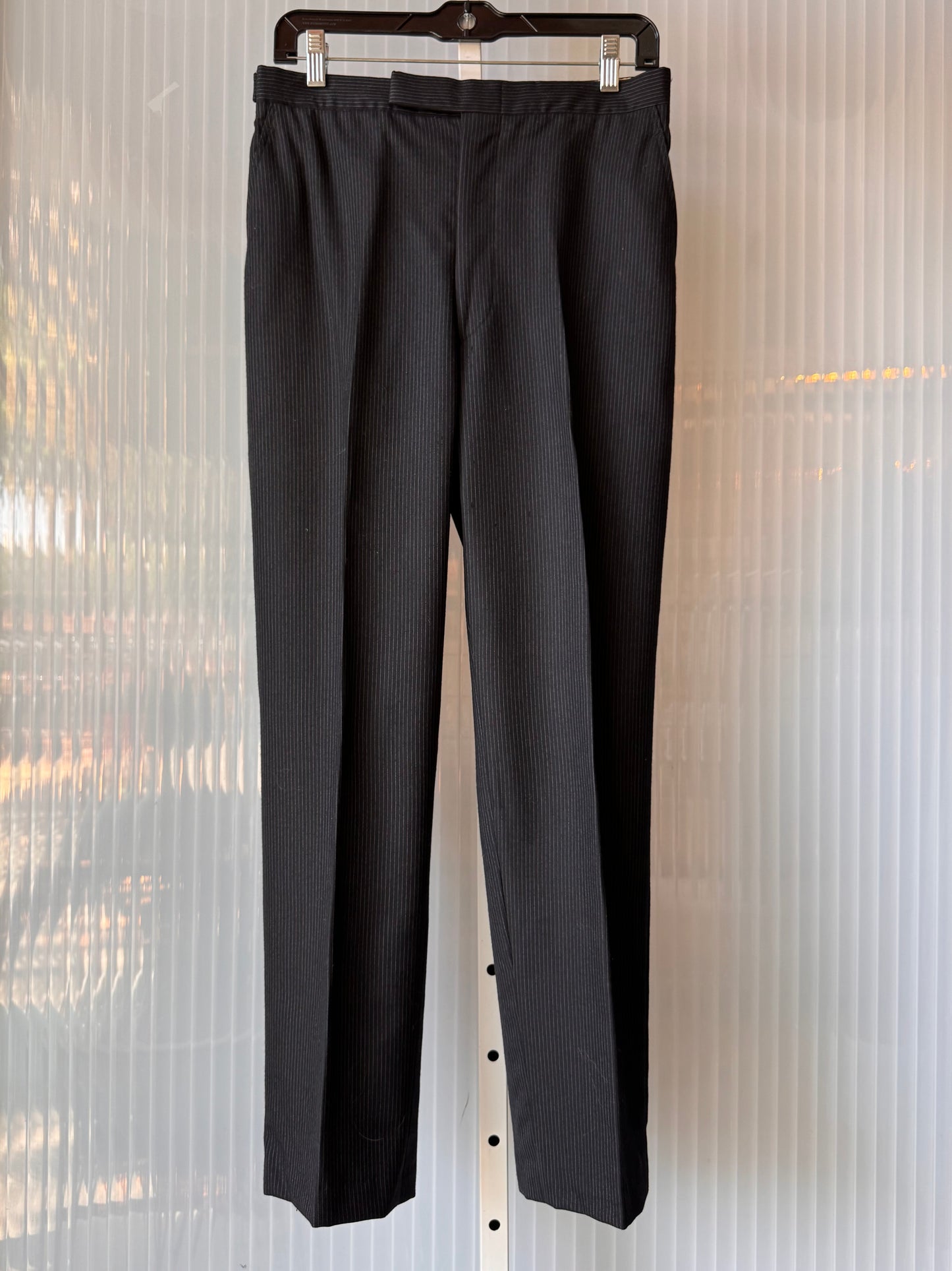 1990s does 1940s Black Pinstripe Blazer & Pants Wool Suit Set