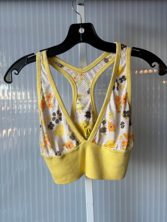 1970s Yellow & White Floral Halter Top