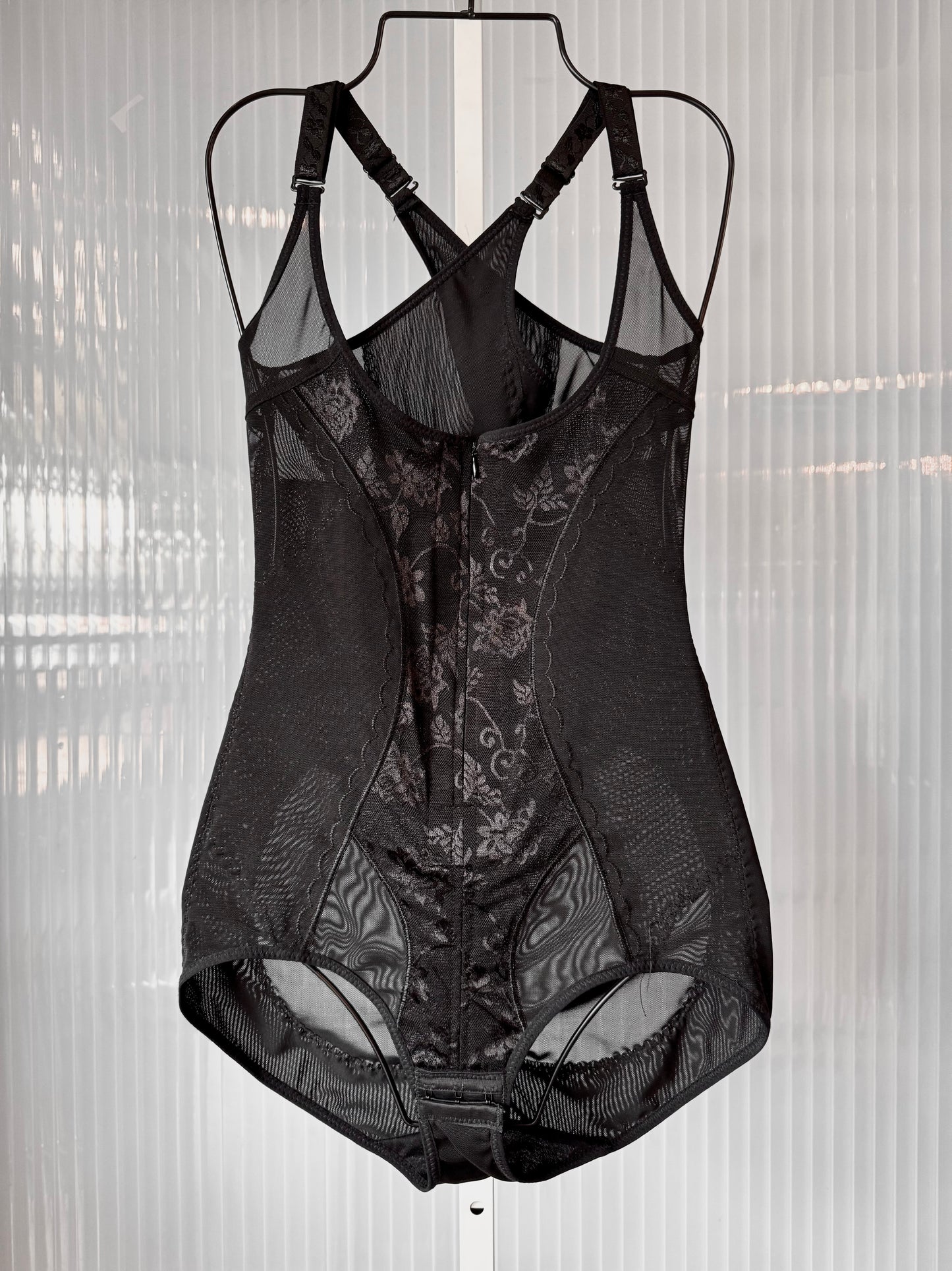 2010s Black Lace Shapewear Bodysuit