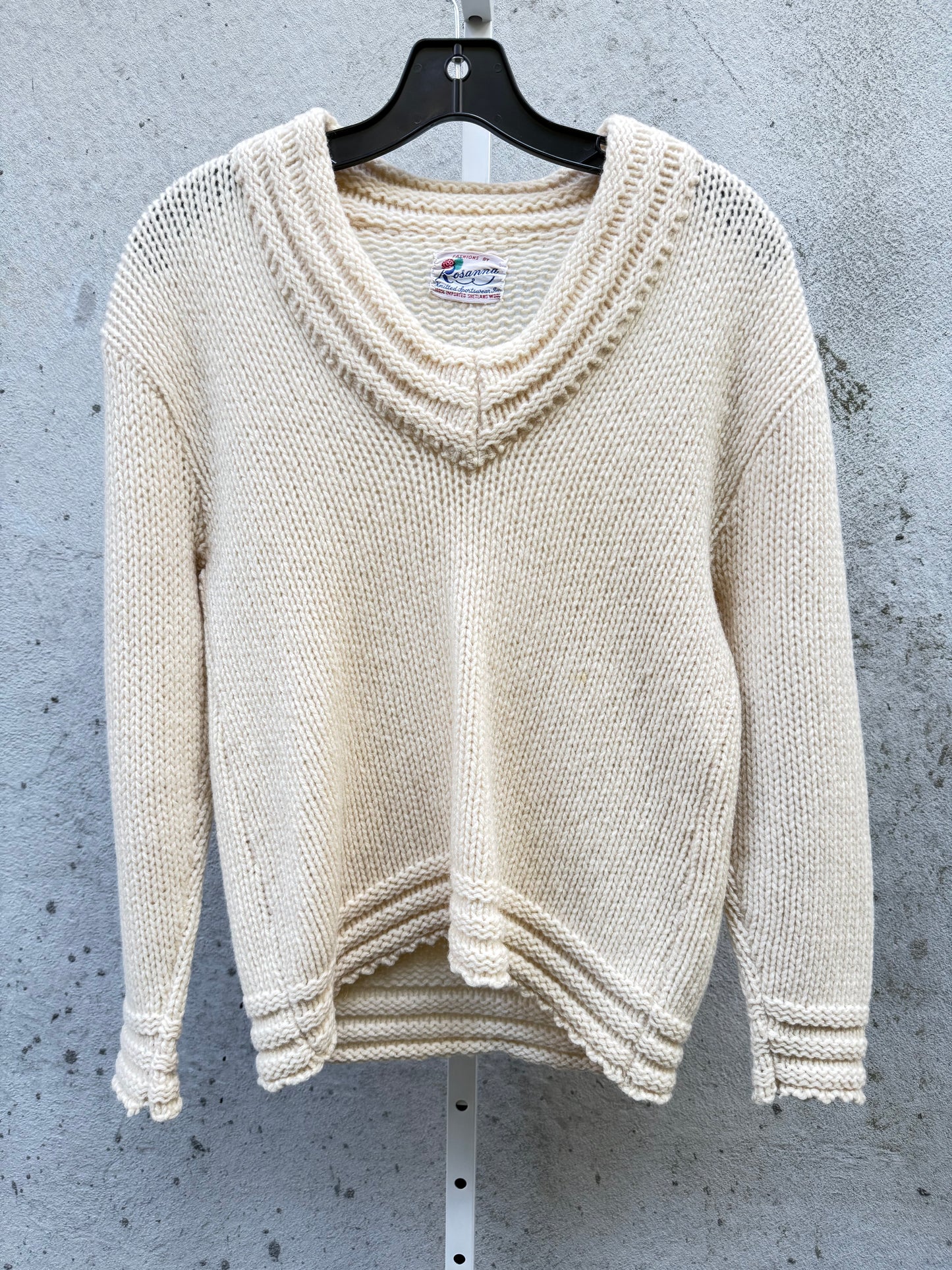 1950s 100% Shetland Wool Cream Sweater