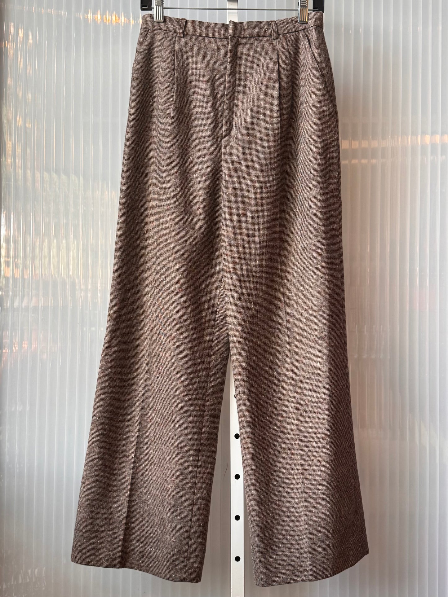 1980s Brown tweed Pleated Trousers