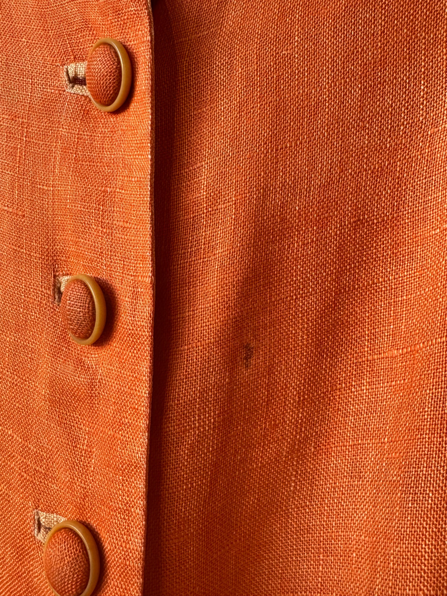 1940s Orange Sleeveless Flare Dress