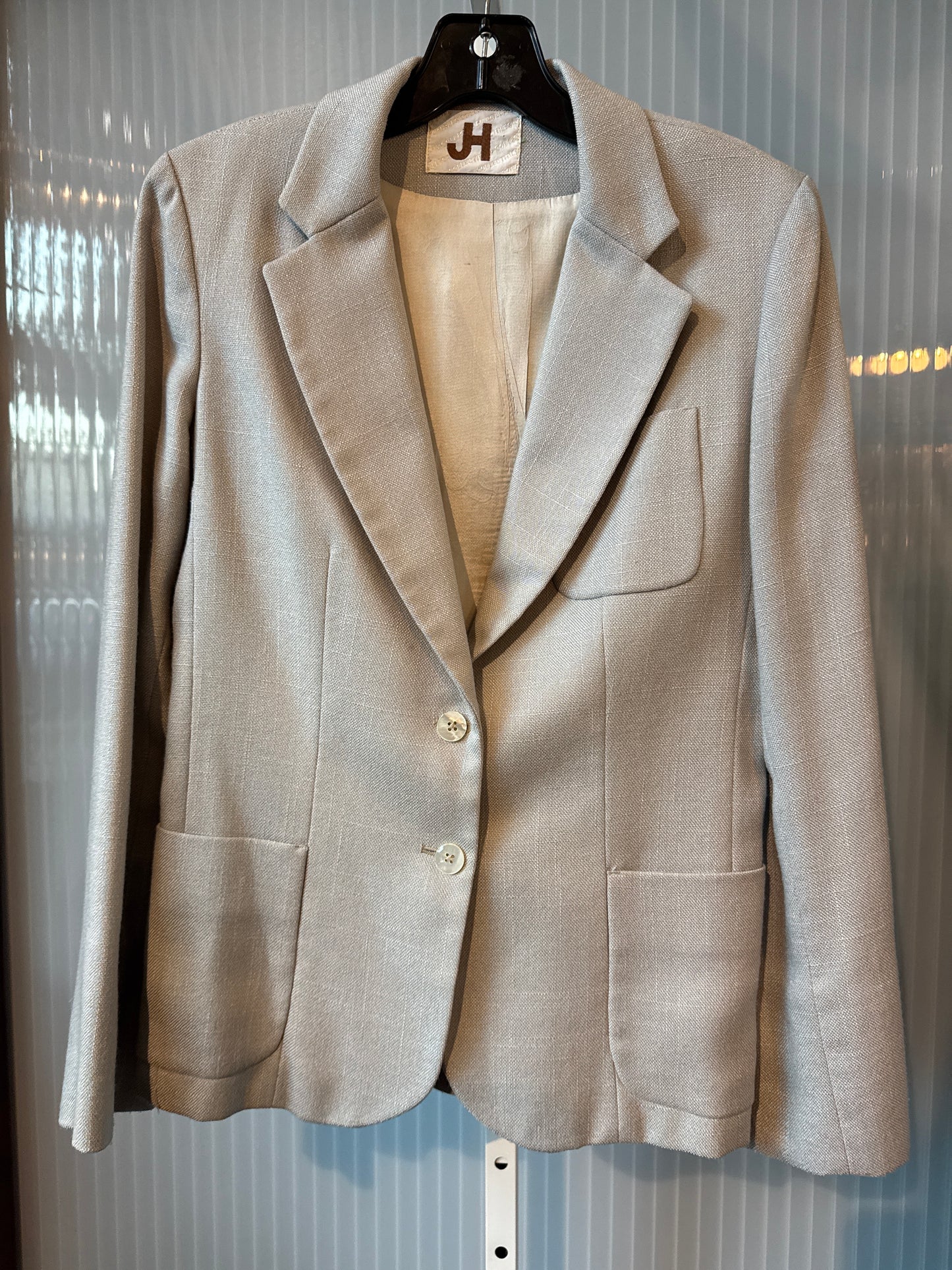 1980s Gray Blazer with Shell Buttons