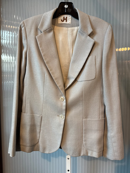 1980s Gray Blazer with Shell Buttons