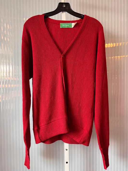 1960s Scarlet Red Knit Cardigan