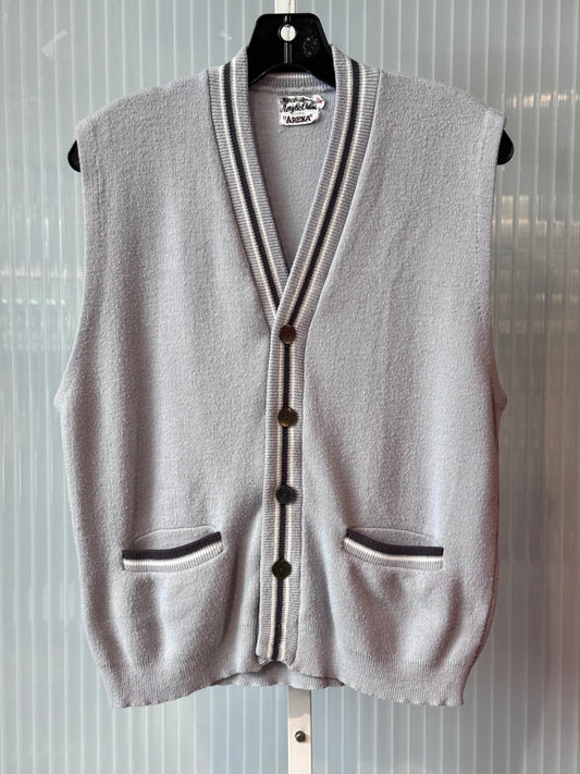 1960s Periwinkle Sweater Vest with Stripes