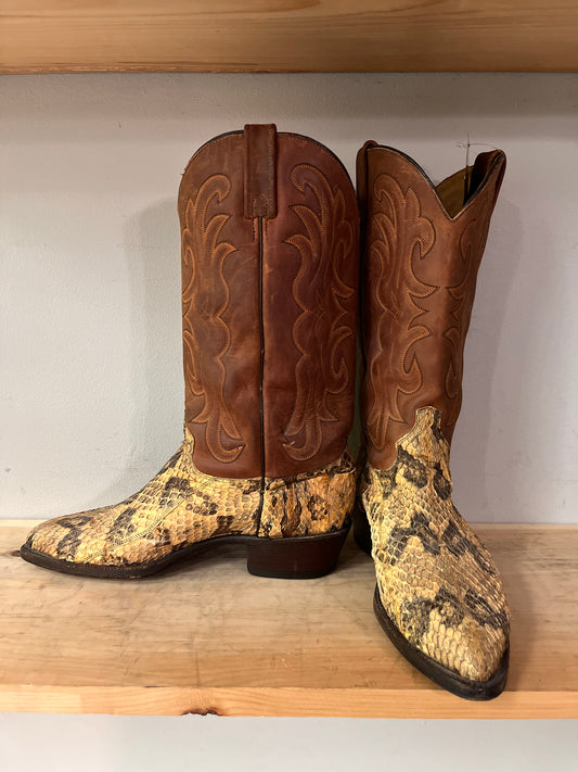J. Chisholm Brown Snakeskin Boots