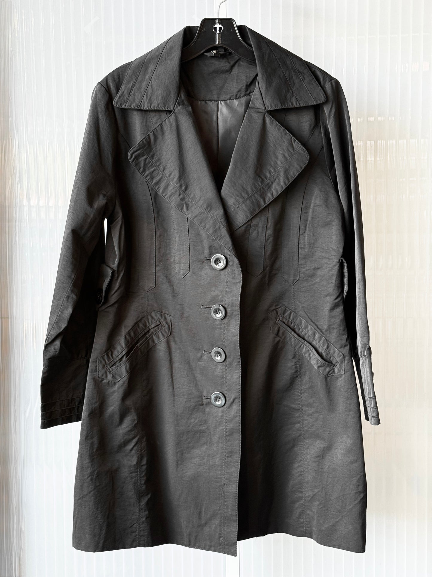 1990s Black Cropped Trench Coat