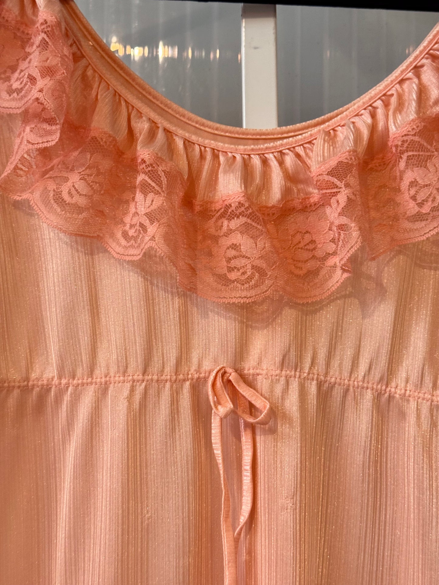 1970s Long Peach Nightgown
