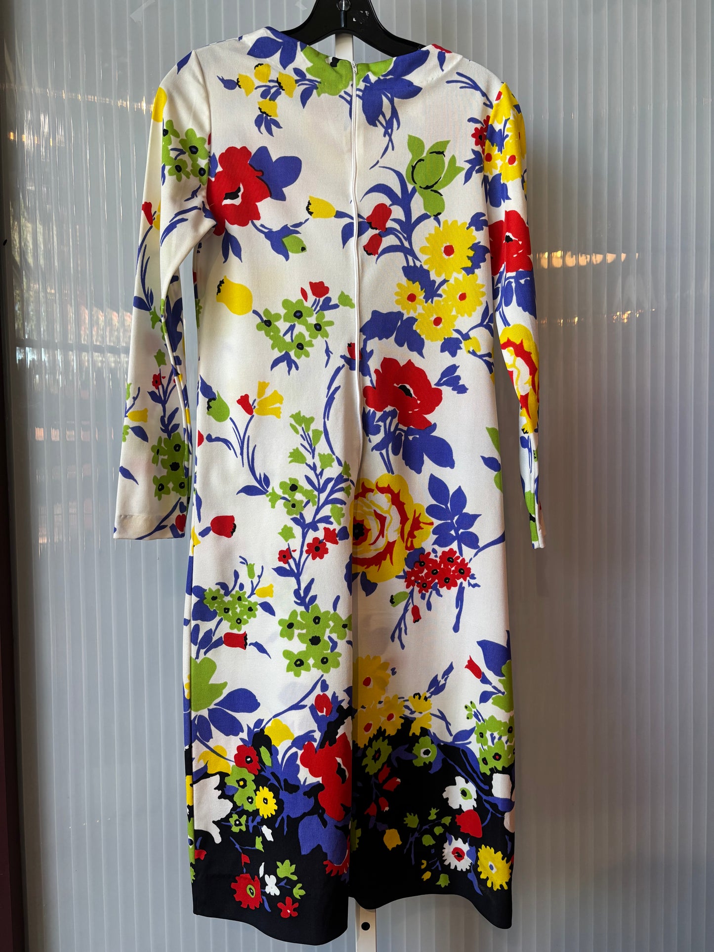 1960s White Floral Dress