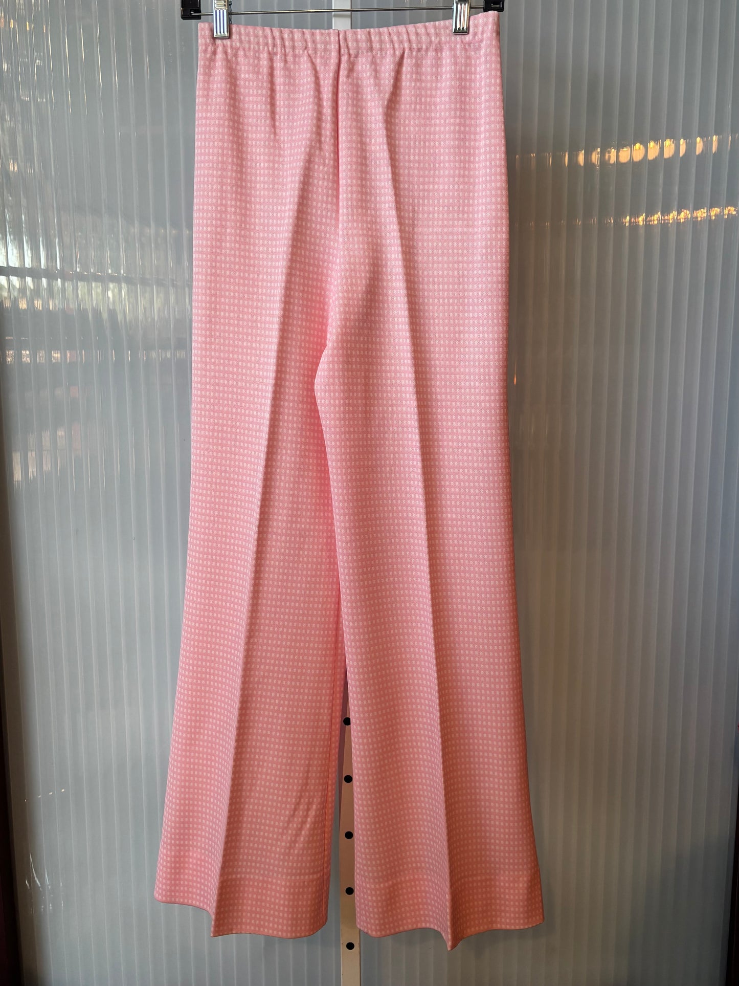 1970s Pink and White Check Vest, Top, & Pants Set