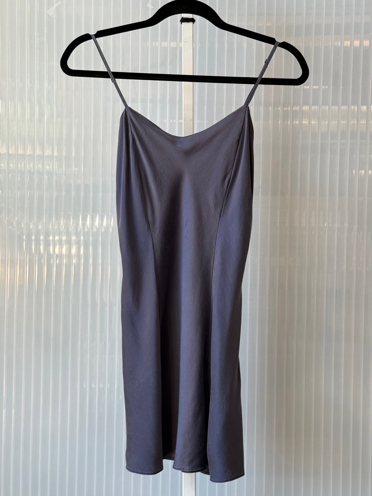 2010s Victoria Secret Charcoal Gray Silk Slip Dress