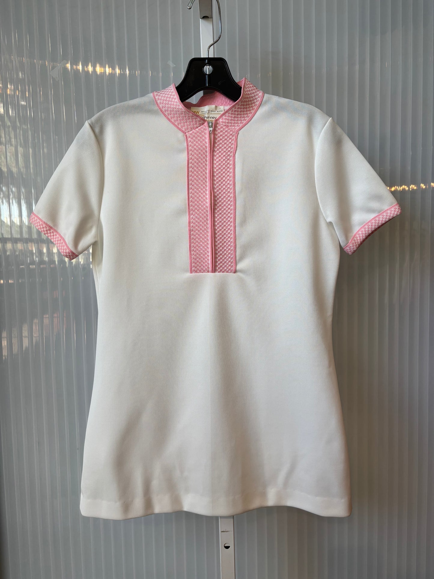 1970s Pink and White Check Vest, Top, & Pants Set