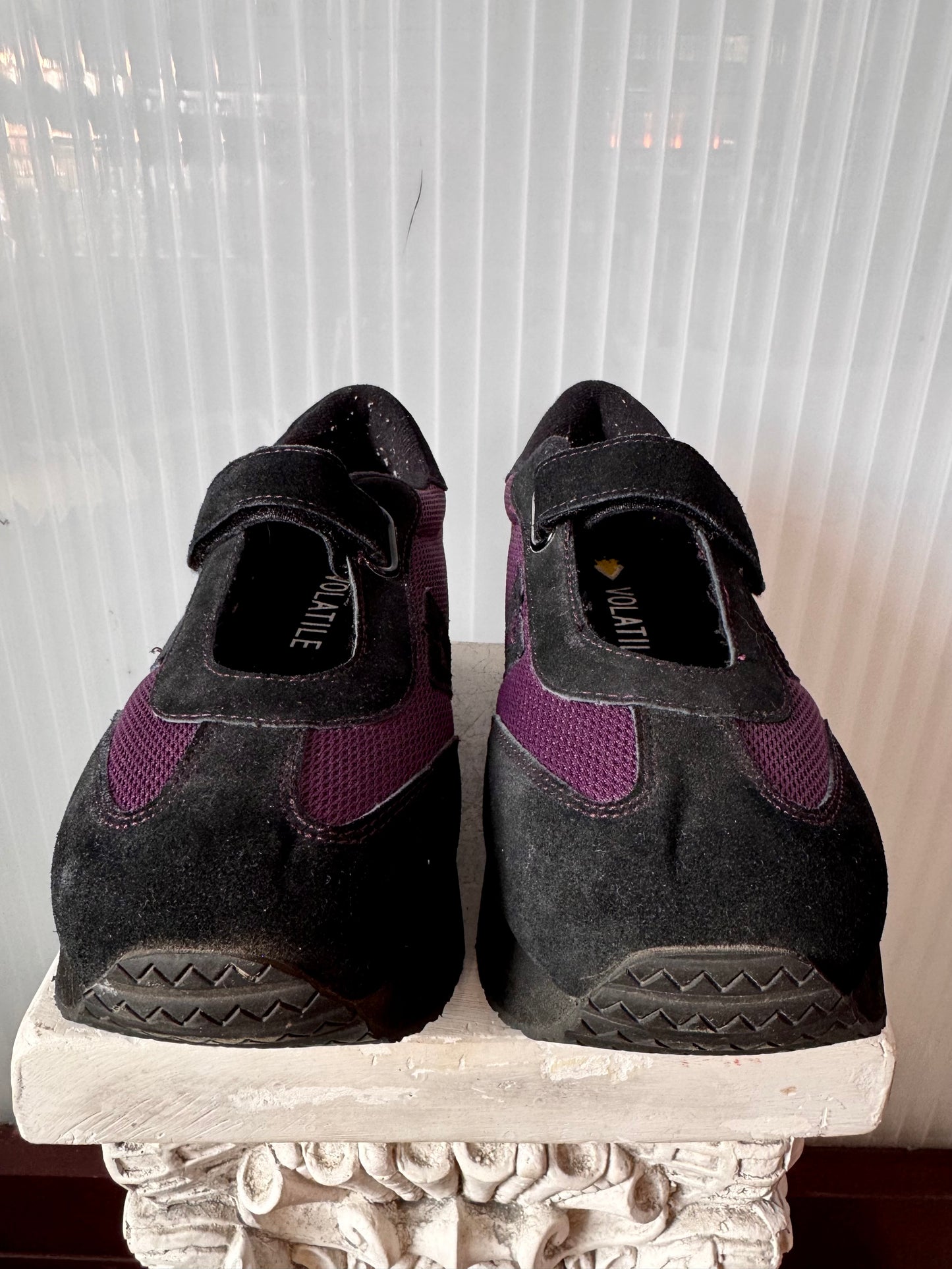Y2K Volatile Dedication Black & Purple Platform Sneakers
