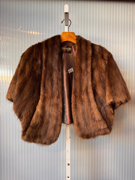 1950s / 1960s Brown Mink Fur Shawl