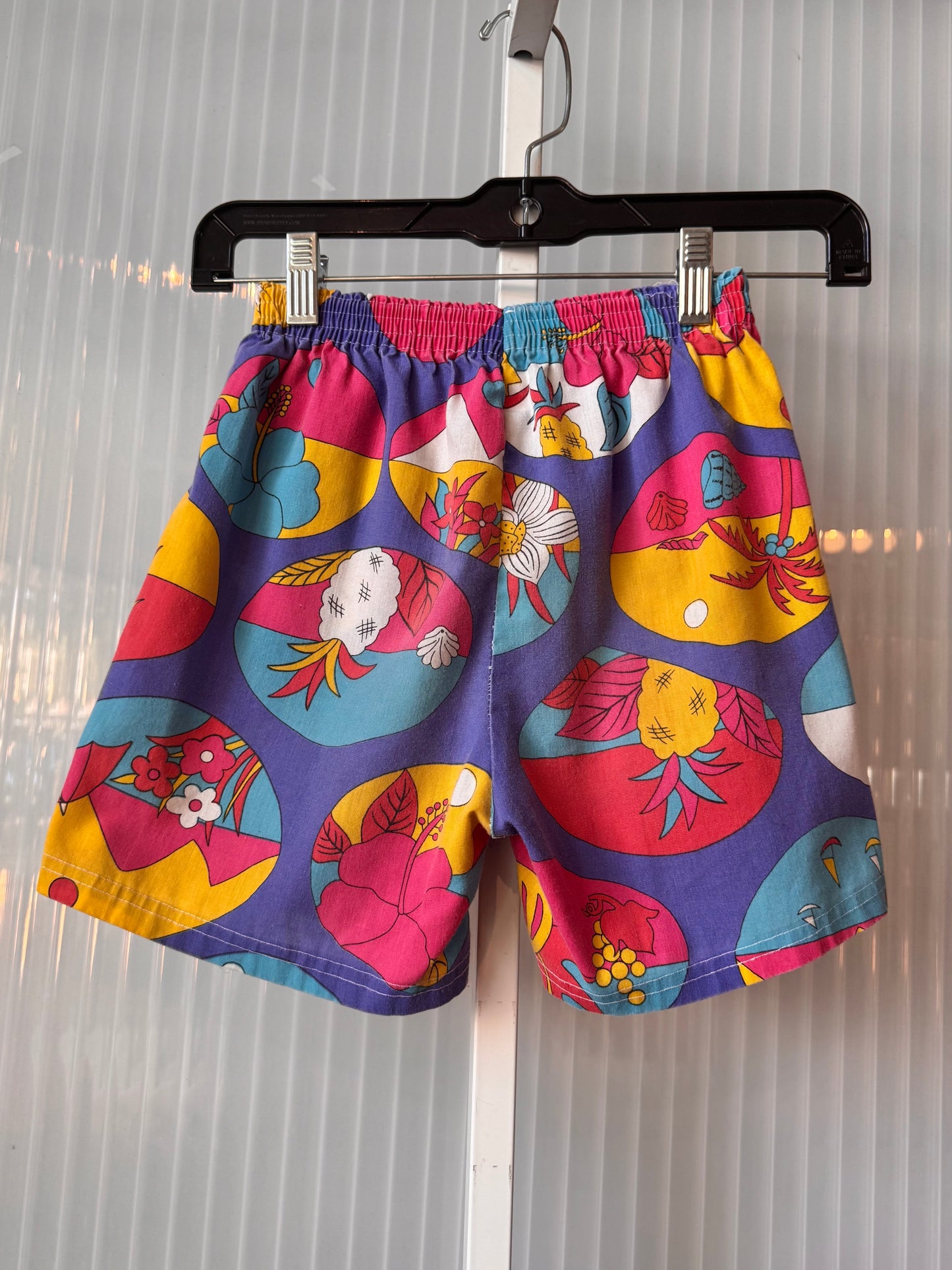 1980s Children's Multicolor Tropical Print Shorts