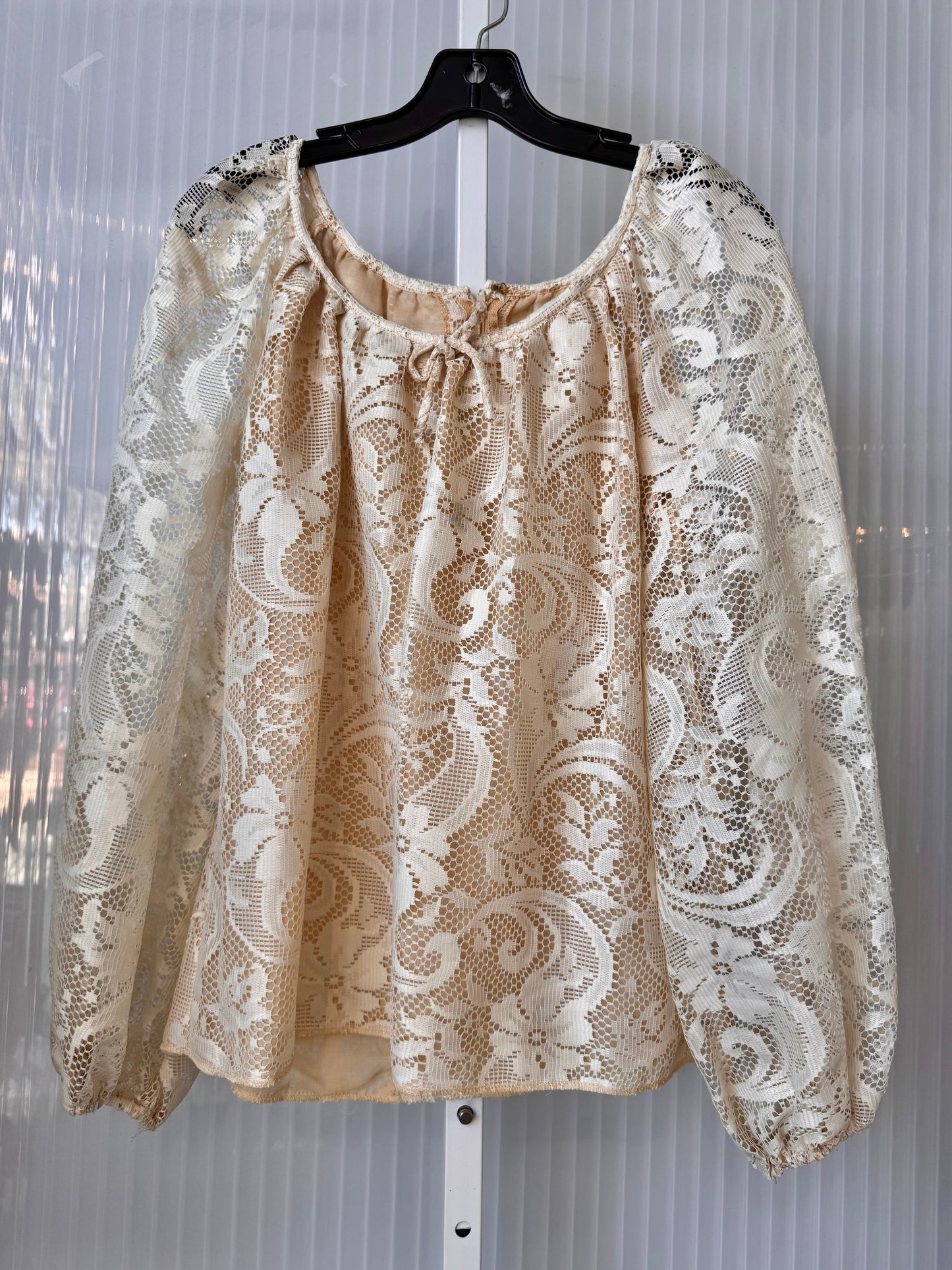 1970s Cream Lace Top & Skirt Set