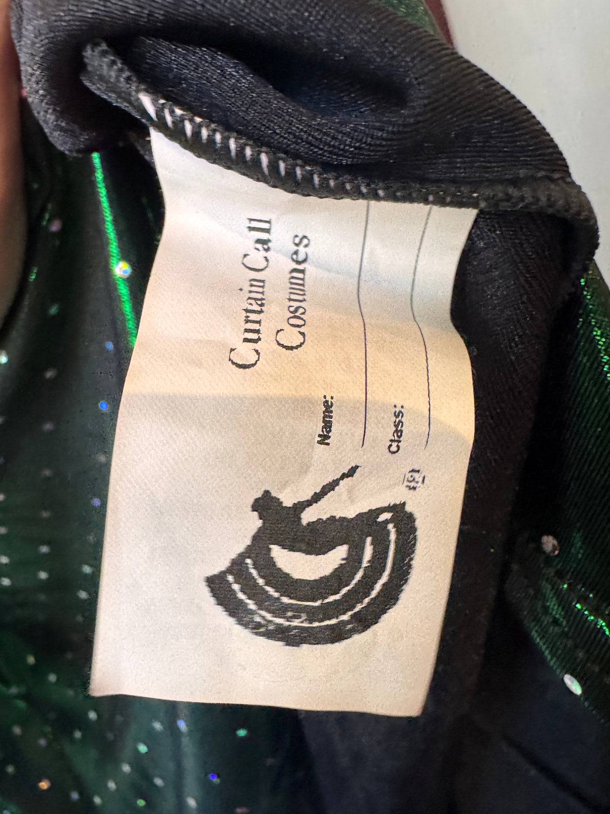 1990s Bedazzled Metallic Green 1970s-Costume Disco Shirt