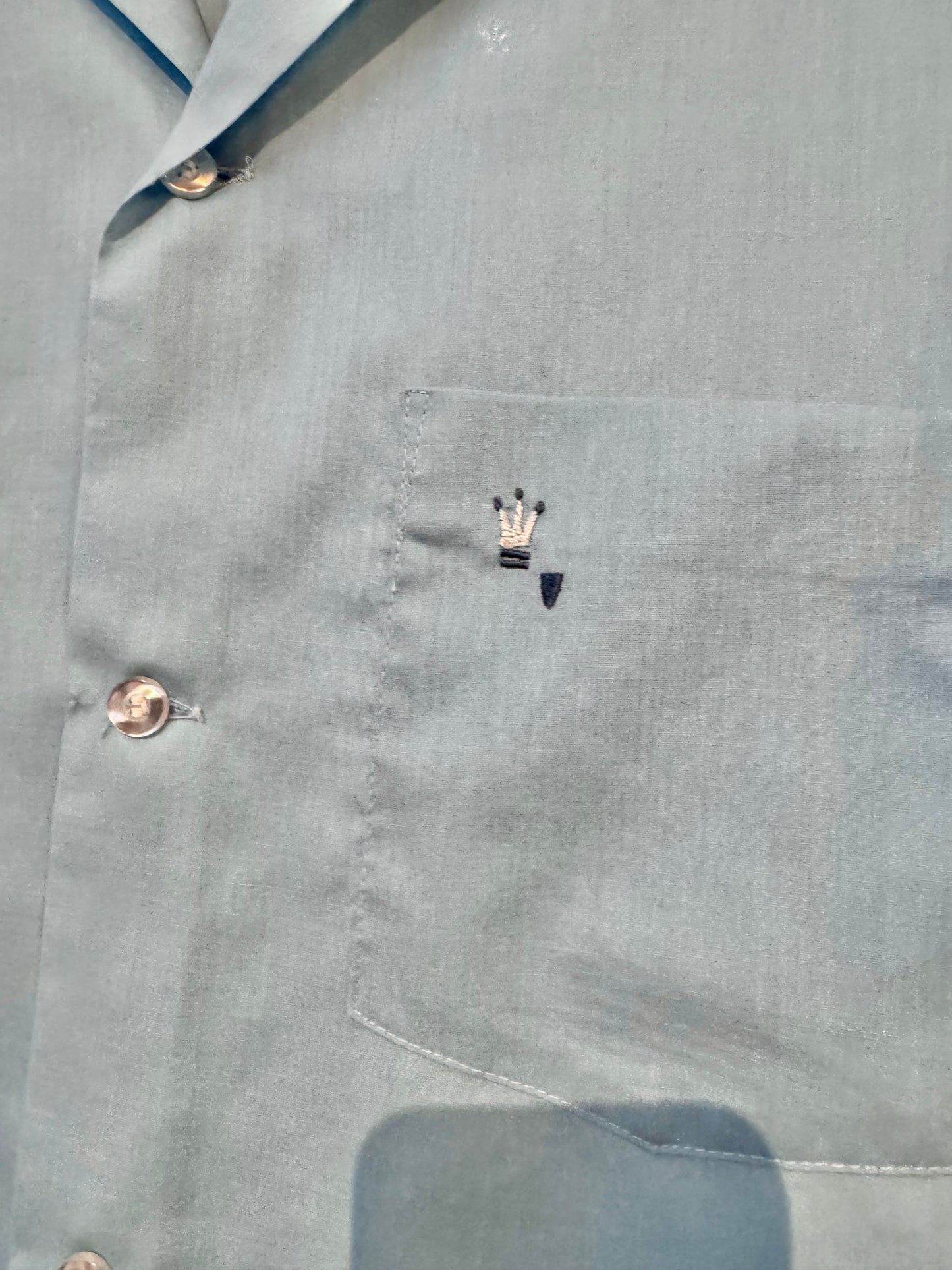 1950s Sky Blue Button Up Shirt