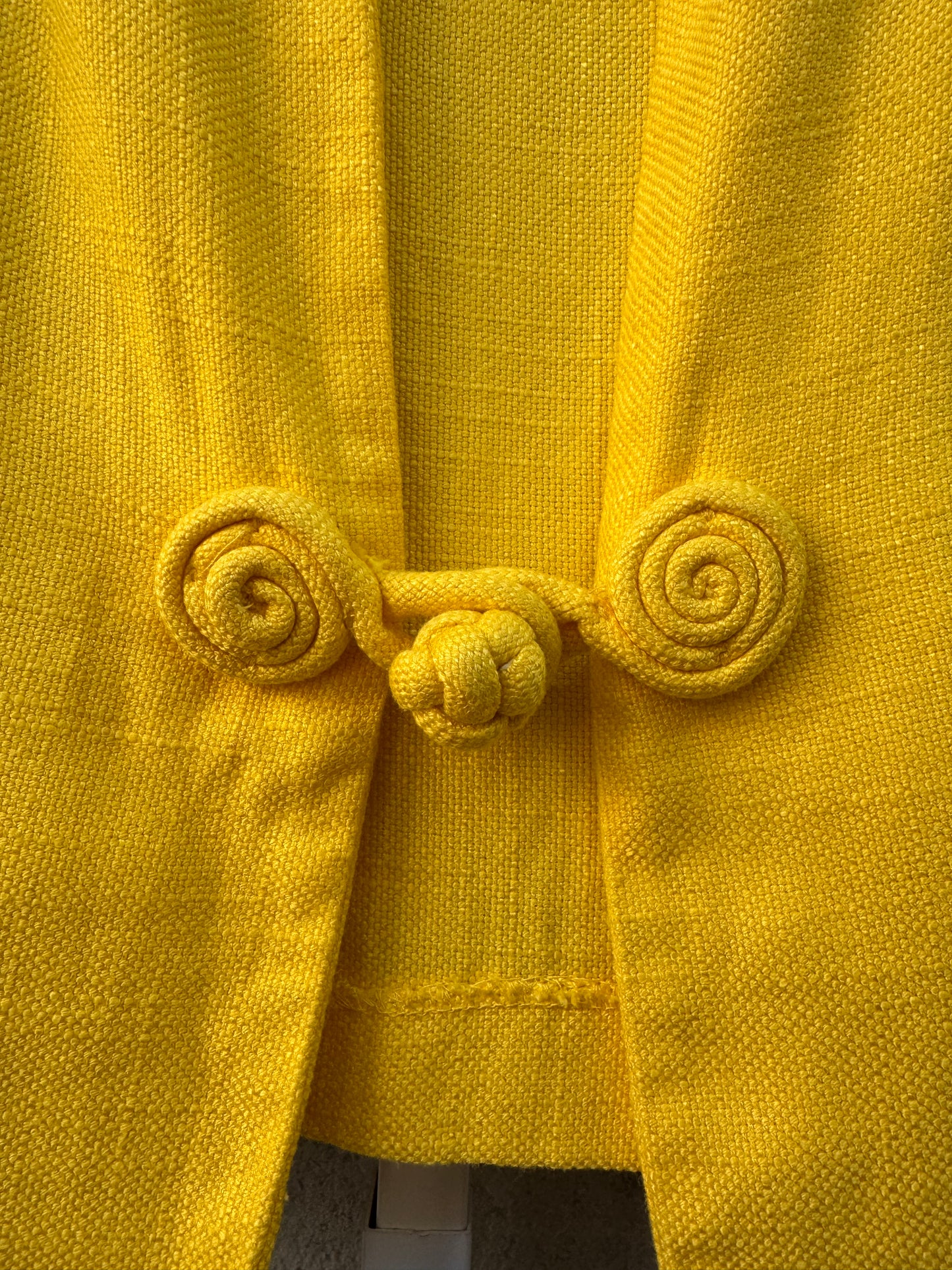 1960s Yellow 3/4-Sleeve Jacket w/ Frog Closure