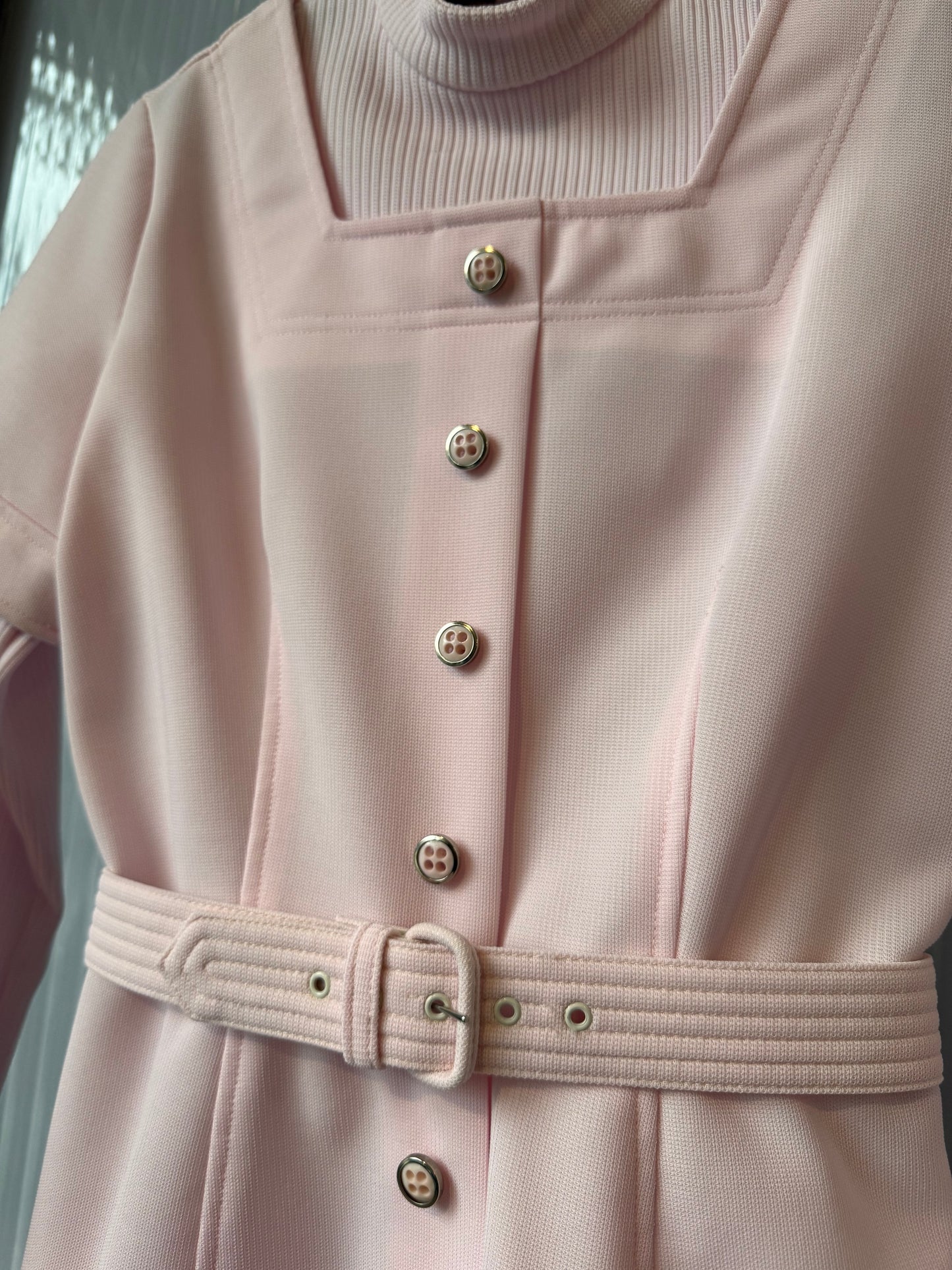 1970s Baby Pink Mod Style Dress