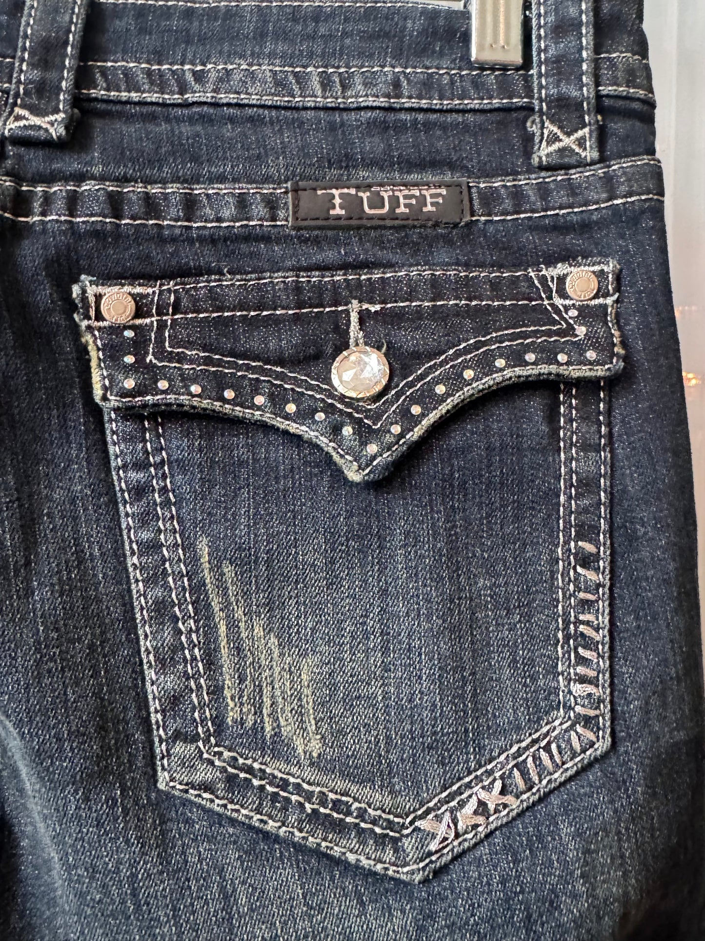 Y2K Sparkly Bedazzled Dark Blue Jeans