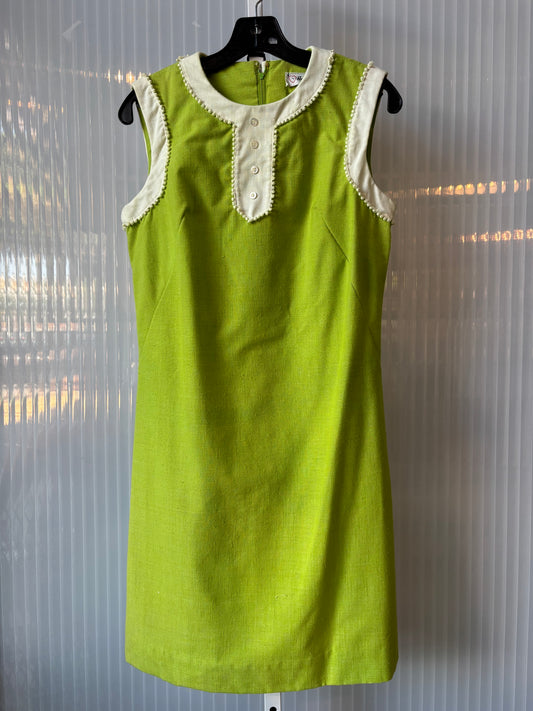 1960s Lime Green Shift Dress