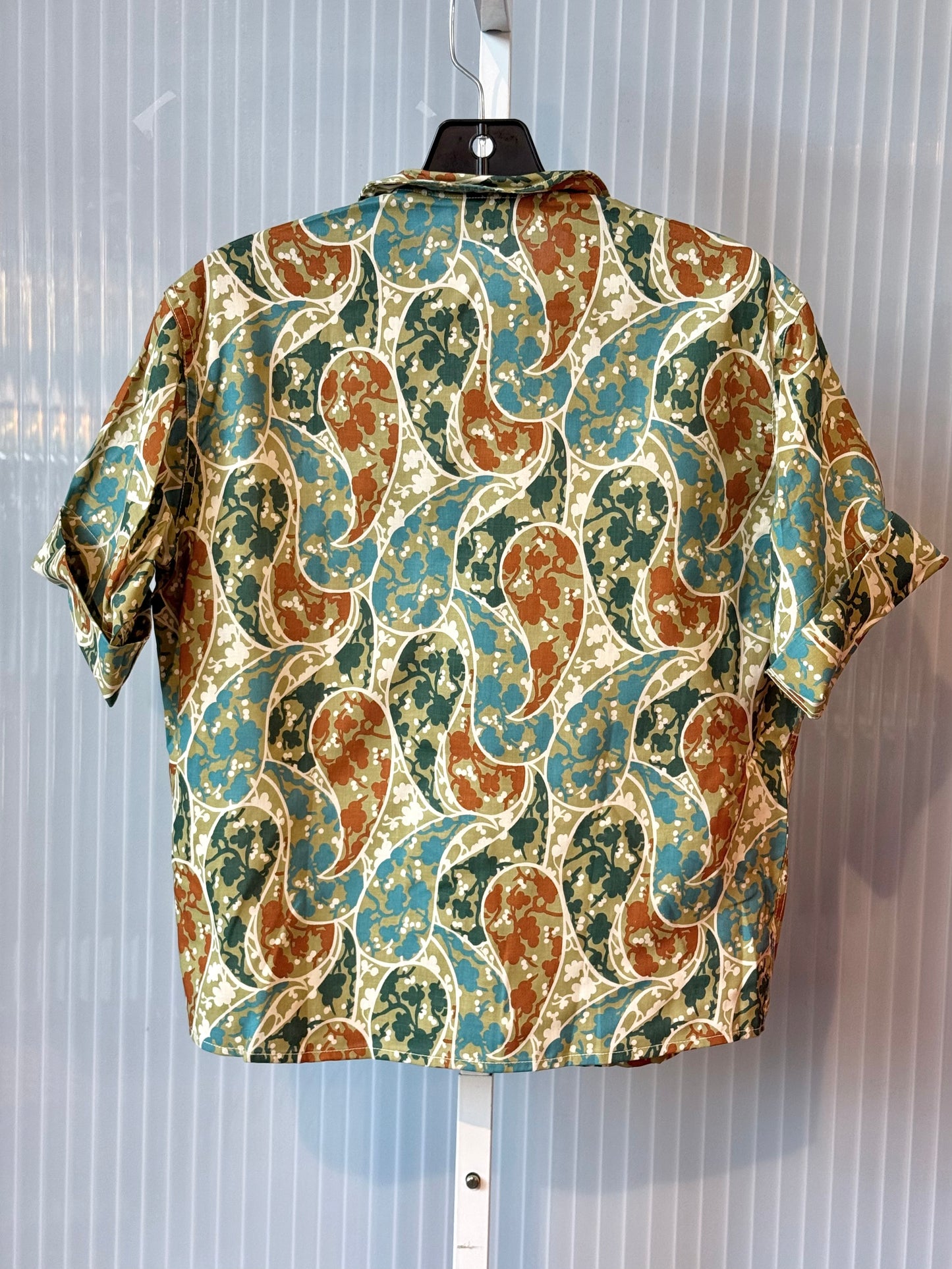 1960s Multicolored Short Sleeve Button Up Blouse