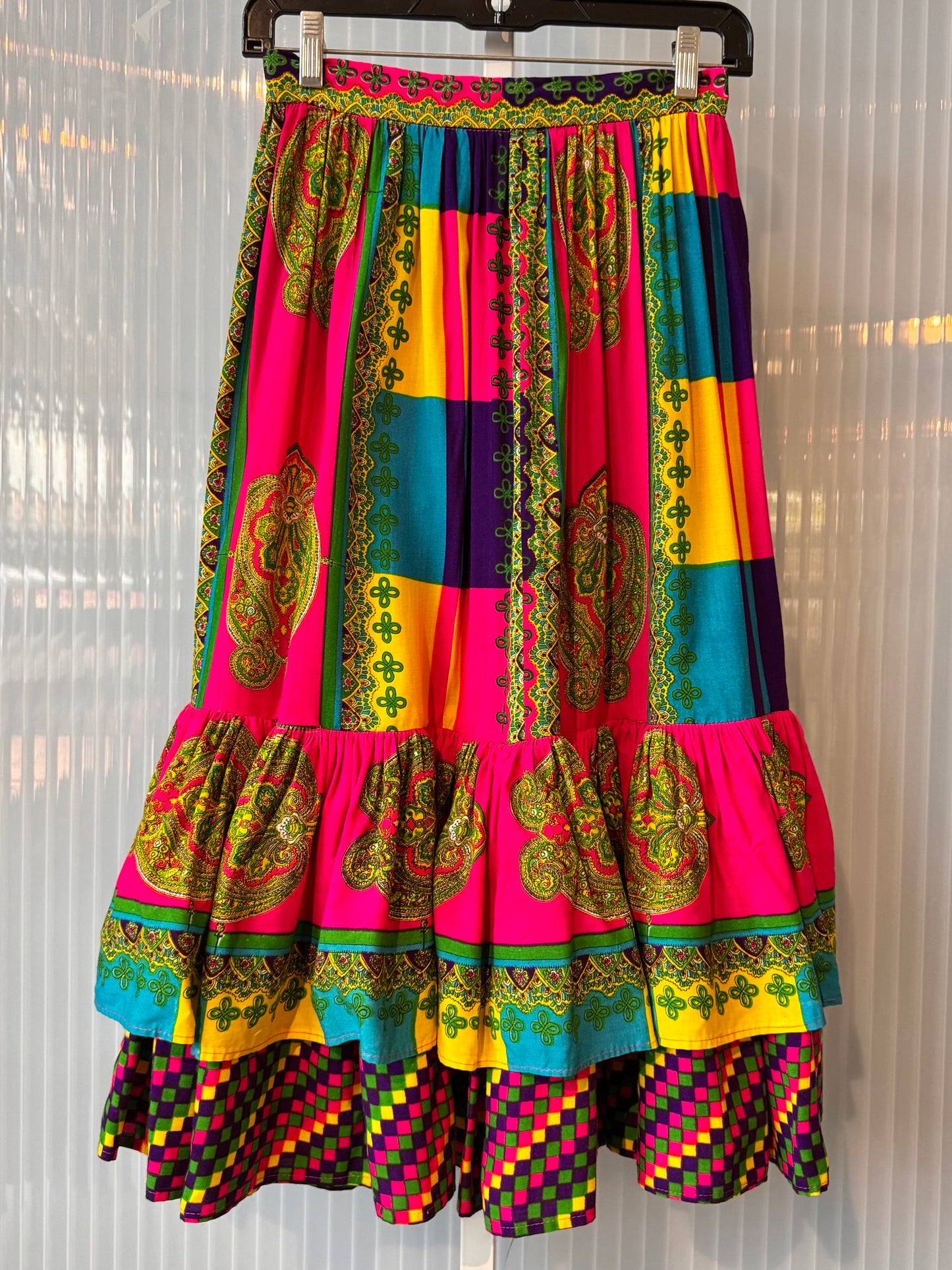 1960s Style Fluorescent Rainbow Skirt