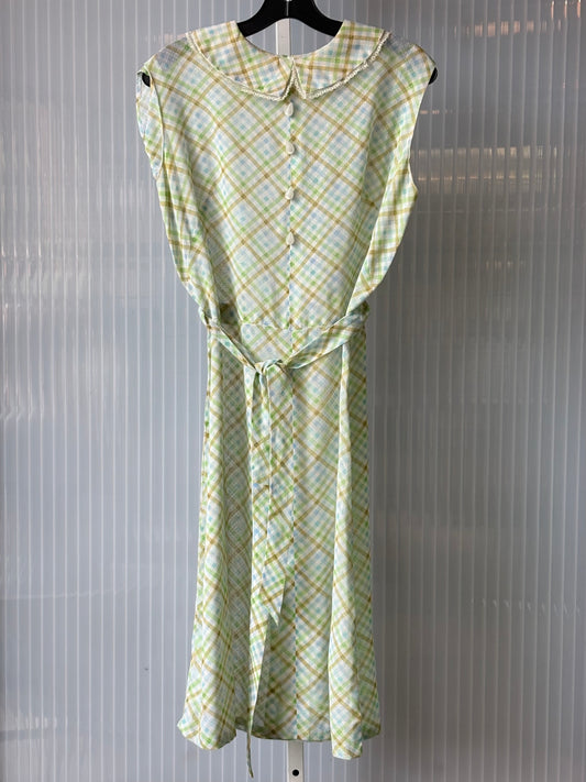 1950s/60s Green Checked Shirtwaist Dress
