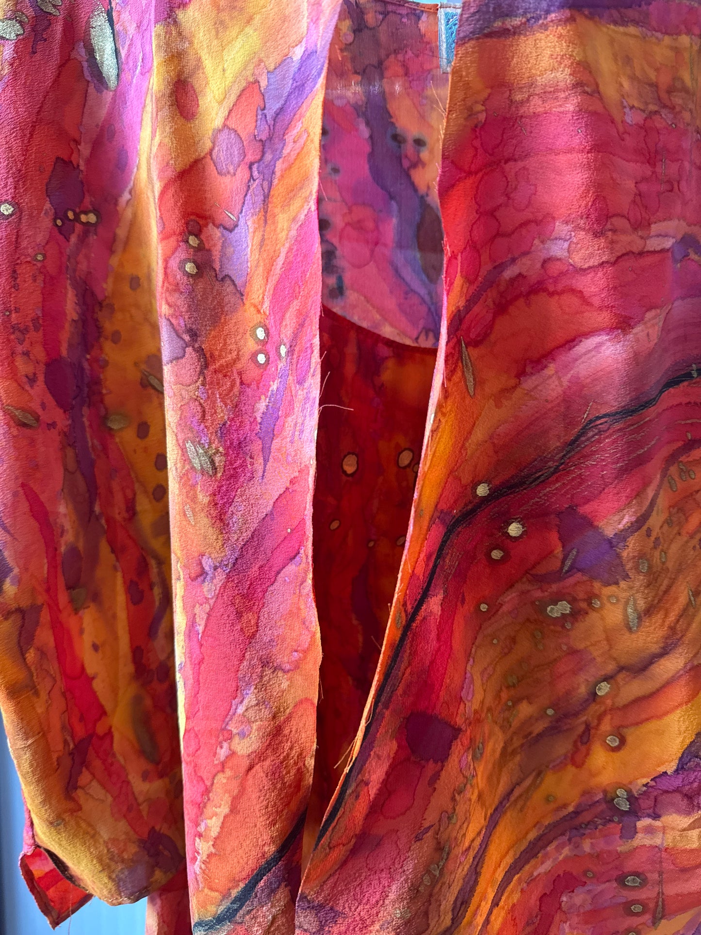 1990s Pure Silk Flower Patterned Dress Set