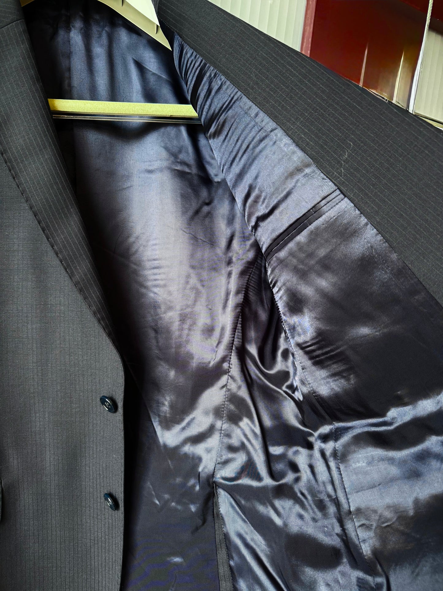 Armani Collezioni Black Striped Suit Jacket & Pants Set NWT