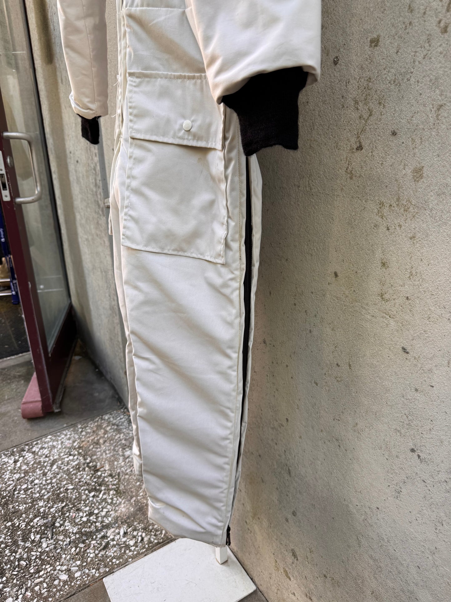 1980s White & Leopard Ski Suit