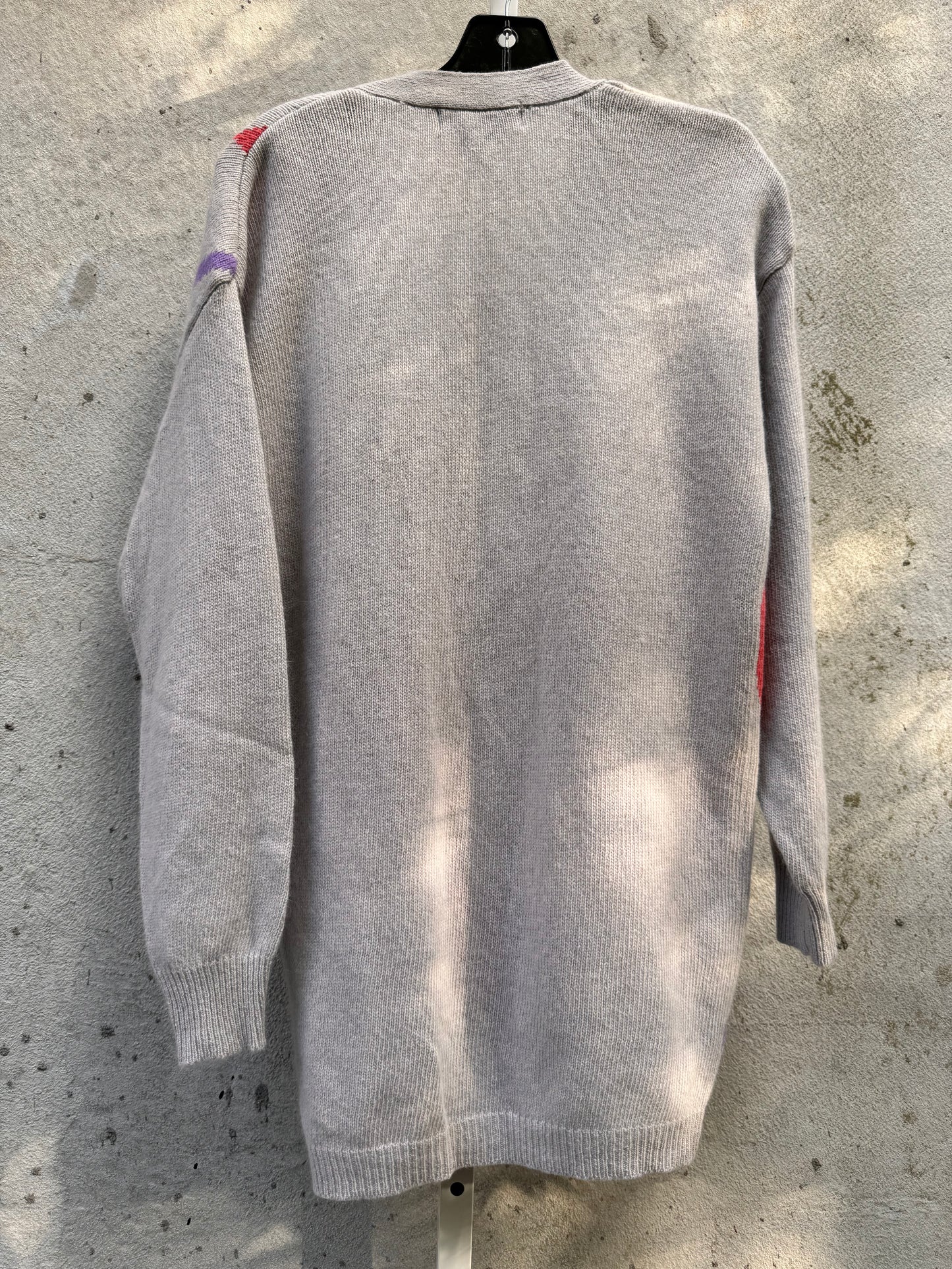 1980s Grey Lambs Wool Argyle Cardigain