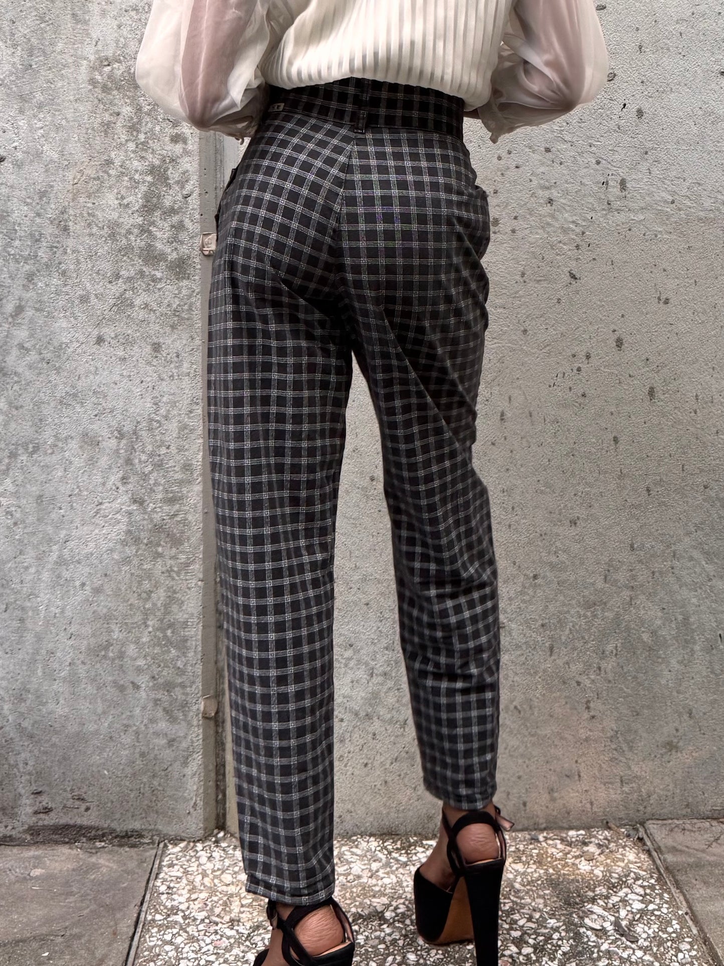 1950s White Sheer 3/4-Sleeve Pintuck Blouse