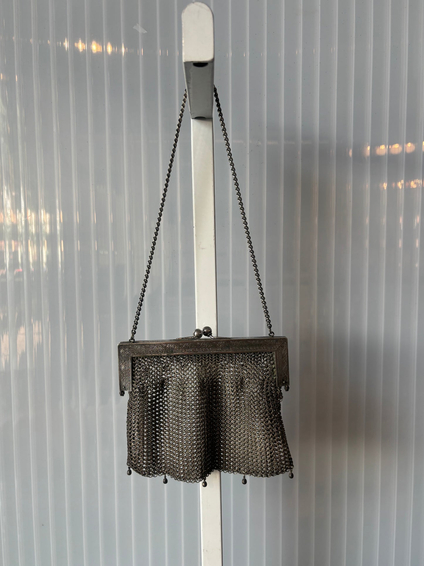 1920s German Silver Chainmail Flapper Purse