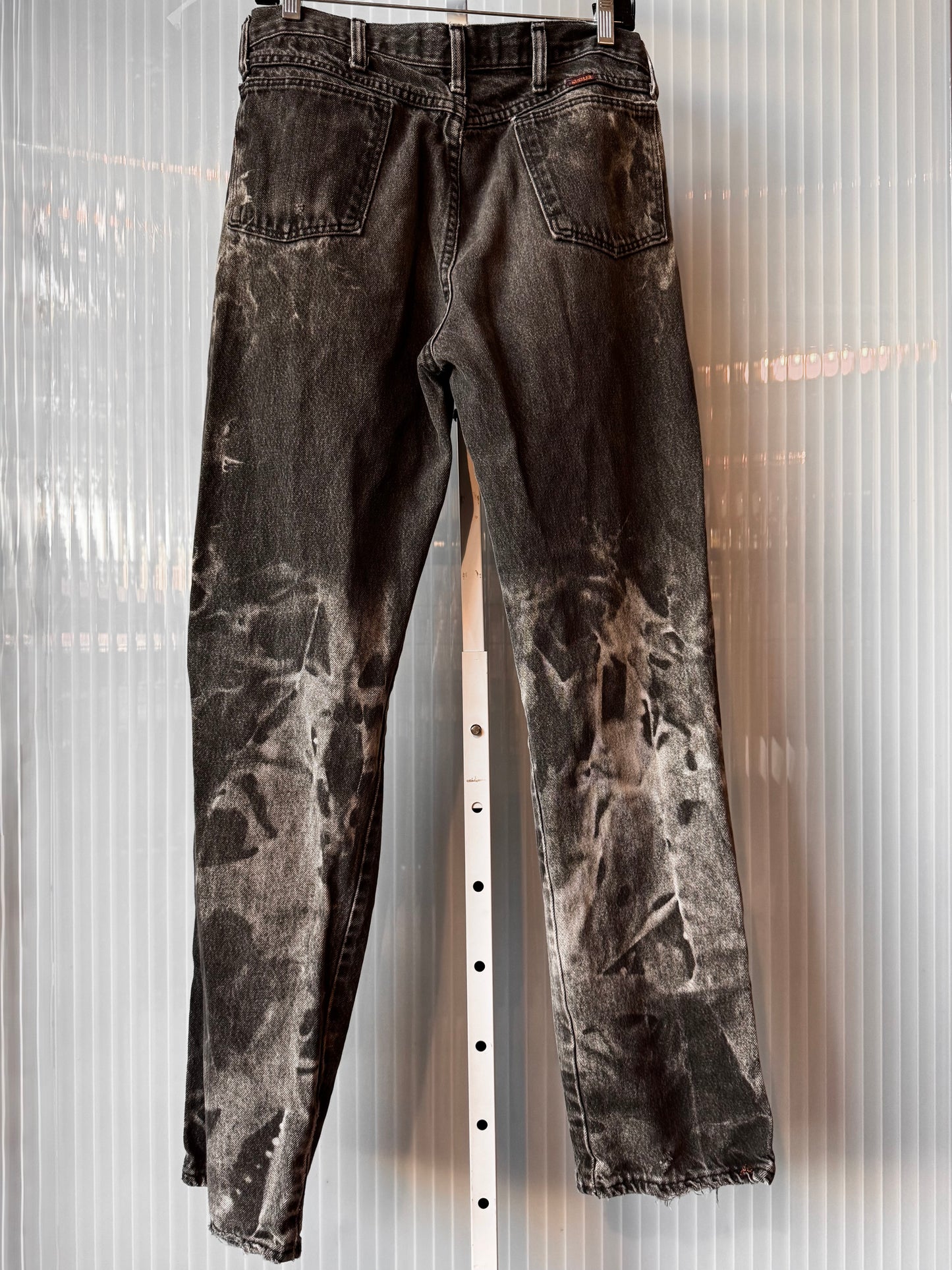 1990s Rustler Black Acid Wash Jeans
