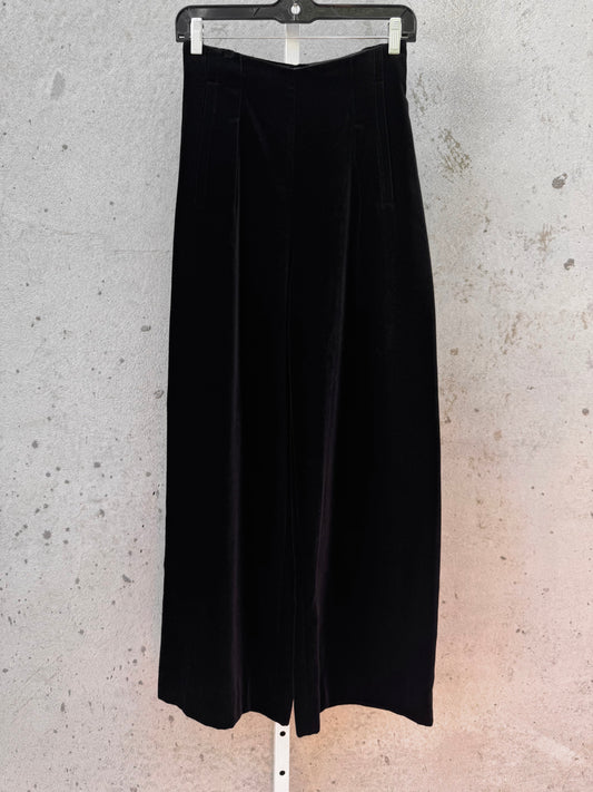 1980s Formal Black Velvet Pants
