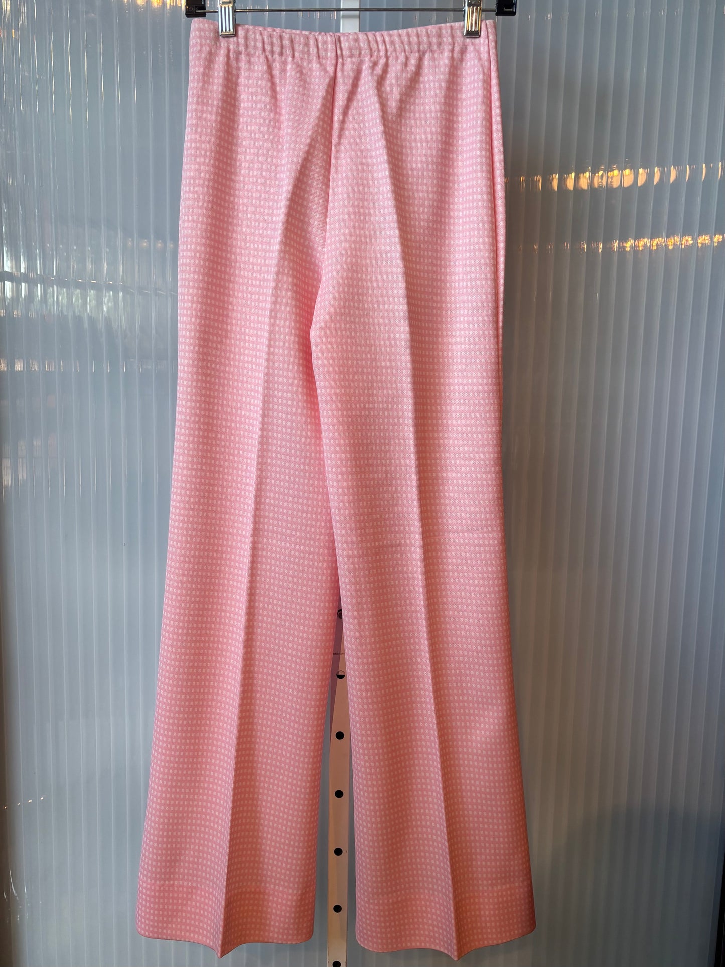 1970s Pink and White Check Vest, Top, & Pants Set