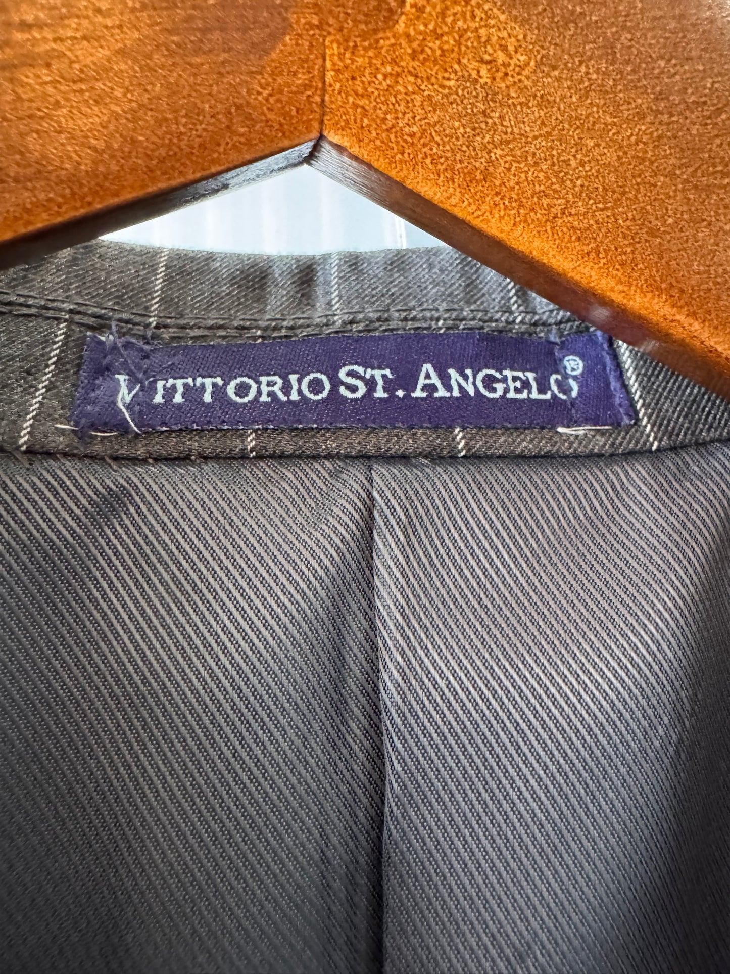 1990s Gray & White Pinstripe Blazer & Pants Suit Set