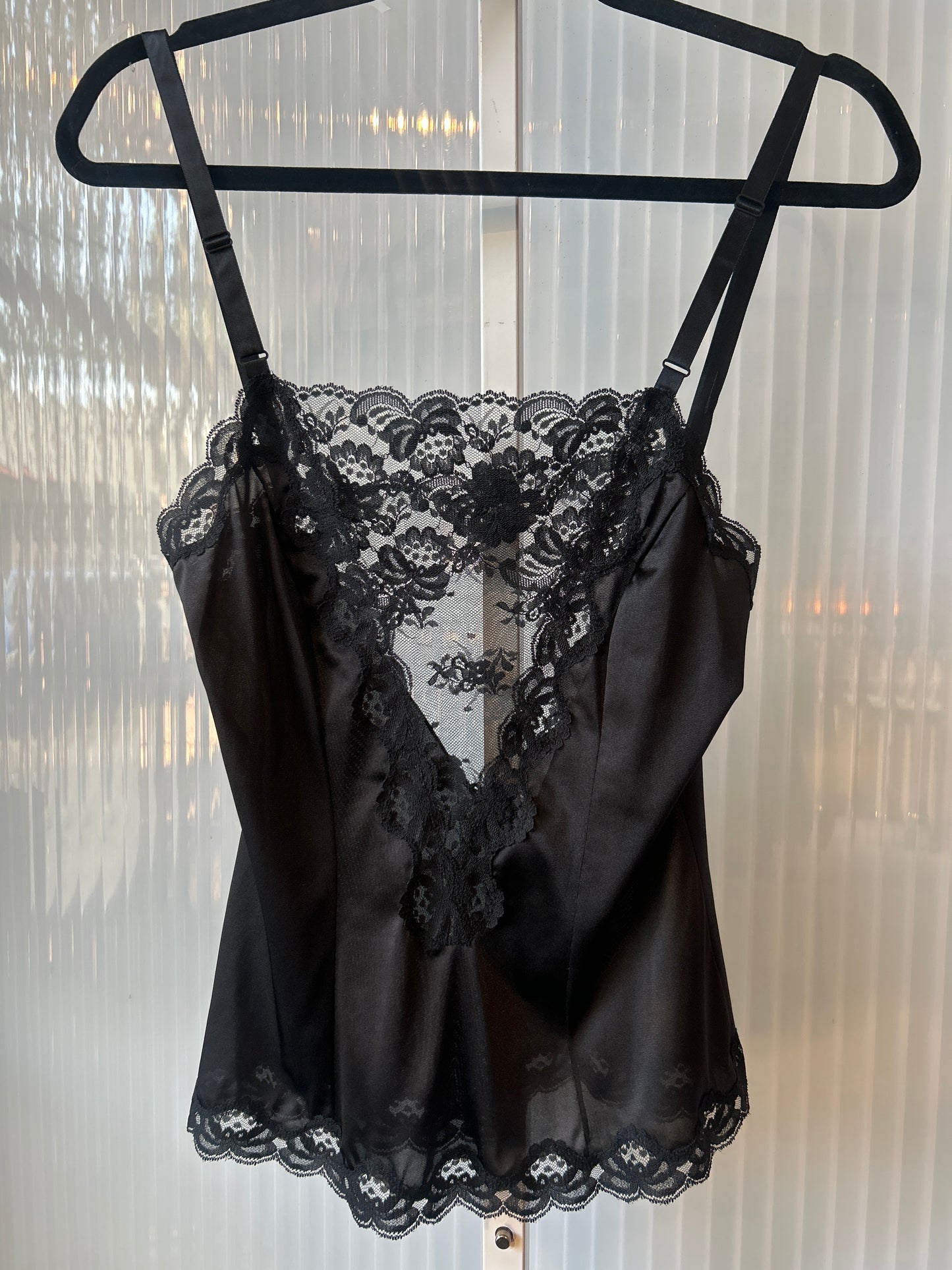 1970s Black Lace Camisole