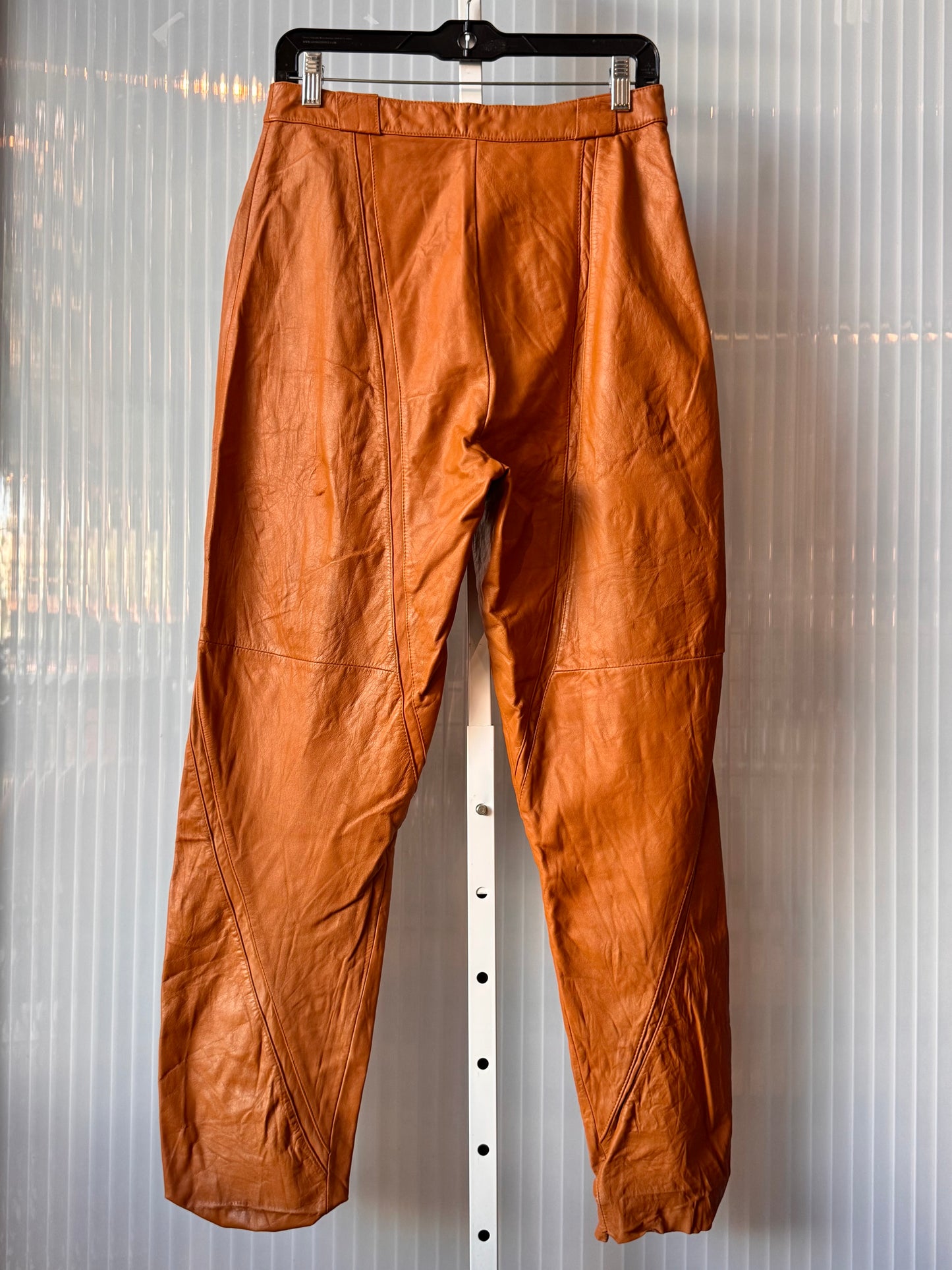 1980s Terracotta Brown Leather Pants