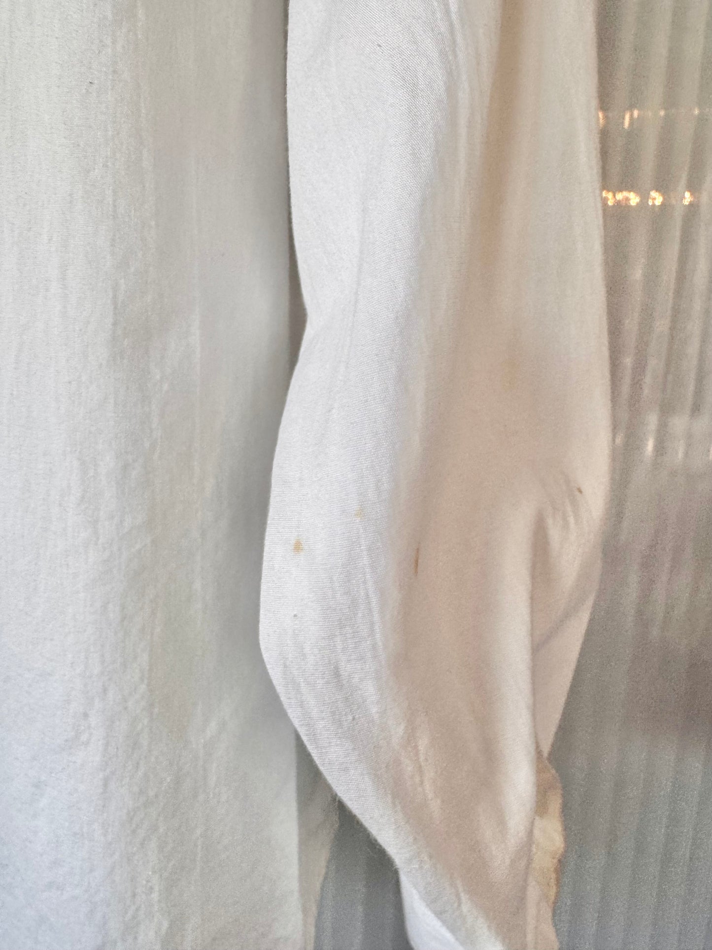 1990s White Fringed Western Button Up Shirt