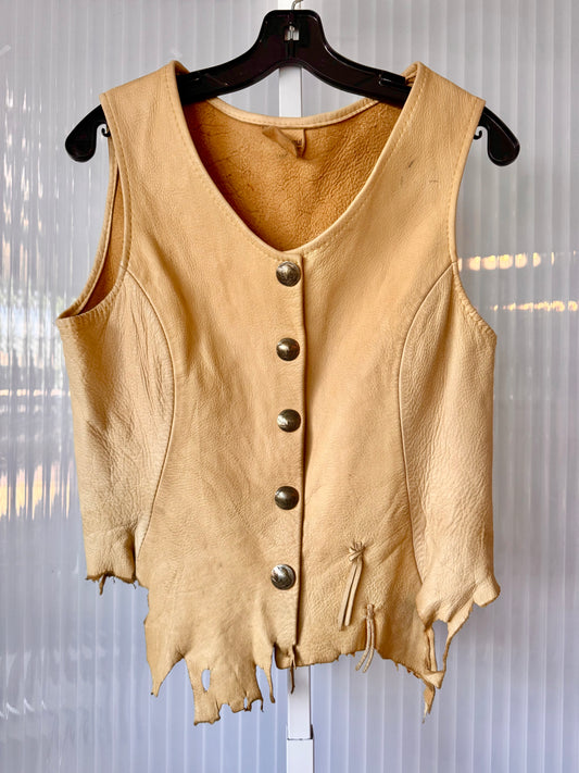 Y2K Hide and Soul Tan Leather Vest