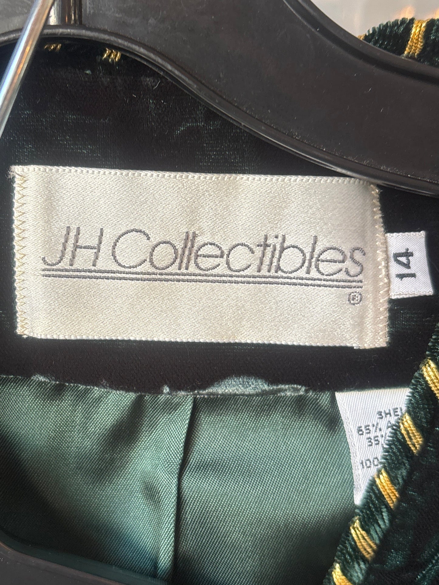 1980s Dark Green Velvet Jacket & Pants Set w/ Gold Detail