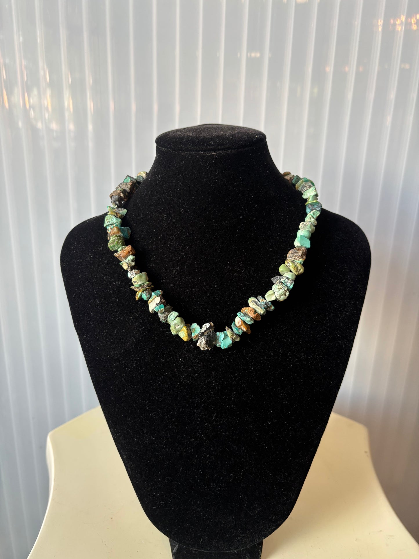 Raw Turquoise Beaded Necklace