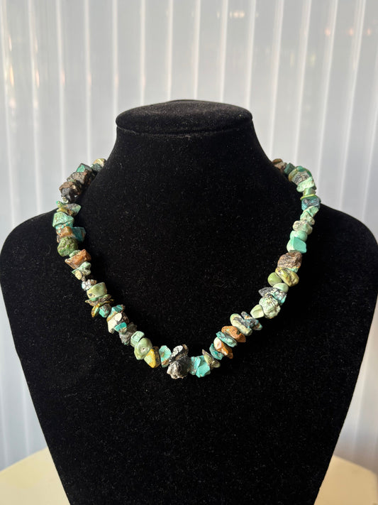 Raw Turquoise Beaded Necklace